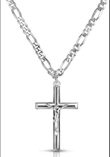 Simple Cross  Figaro Necklace Easter Jesus Pendant Clavicle Chain