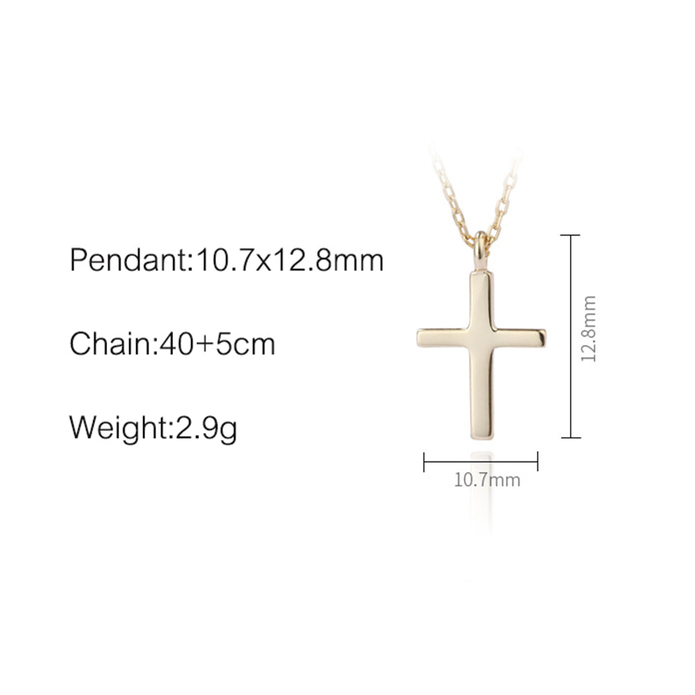 18k Gold 925 Solid Sterling Silver Women Jesus Christian Cross Pendant Necklace Trendy Charm Jewelry Graduation Gift for Girl