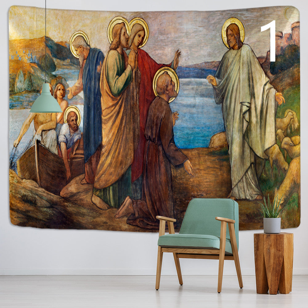 Christ Jesus Art Polyester Fabric Wall Tapestry