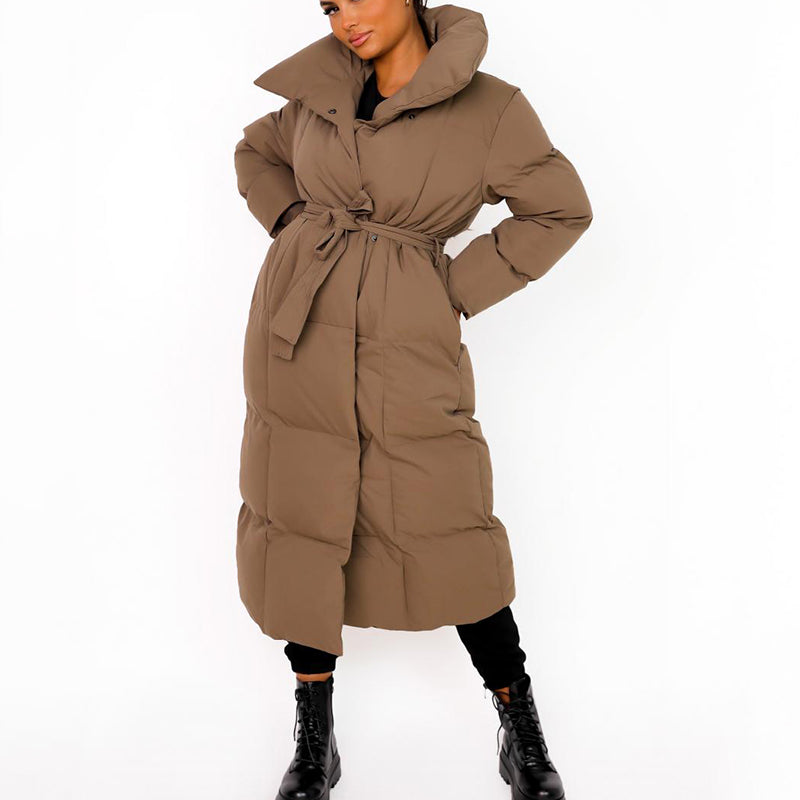 Malina Thick Loose Parkas Women Fashion Solid Covered Button