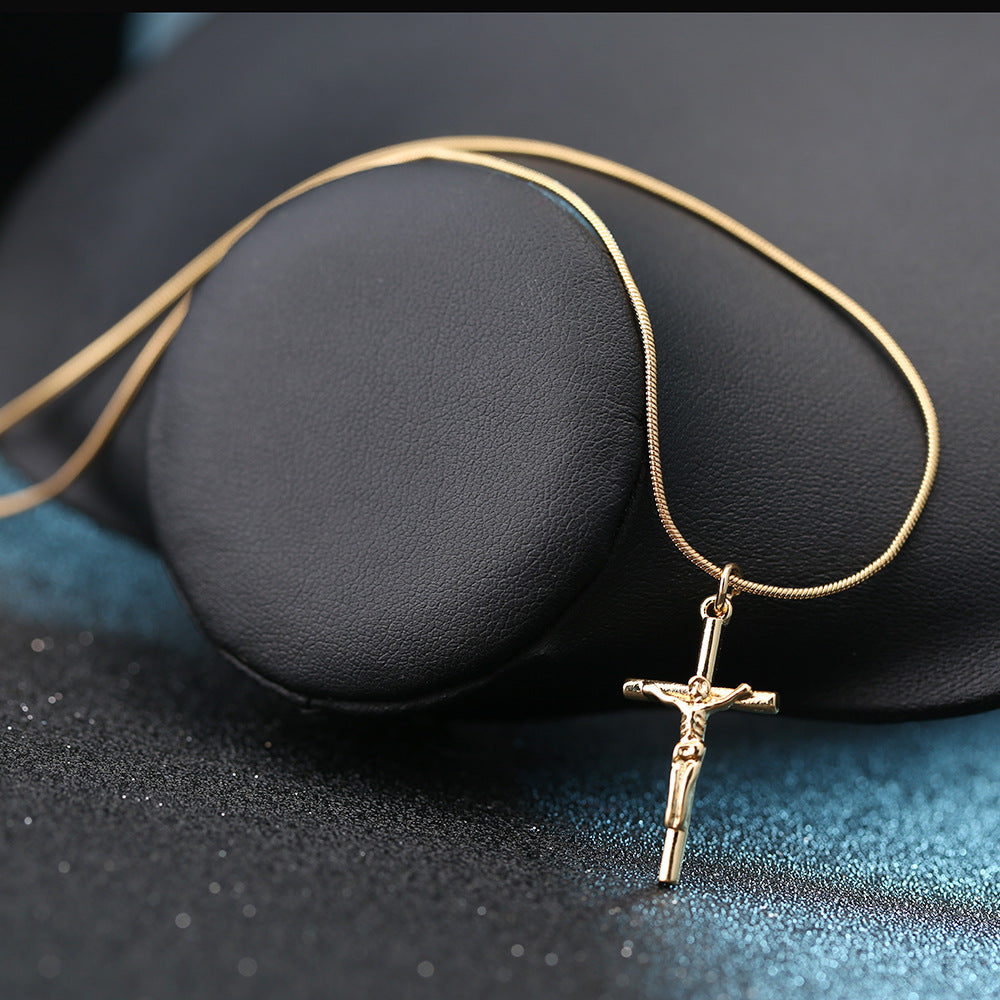 Gold-plated Heavenly Father Jesus Cross Necklace