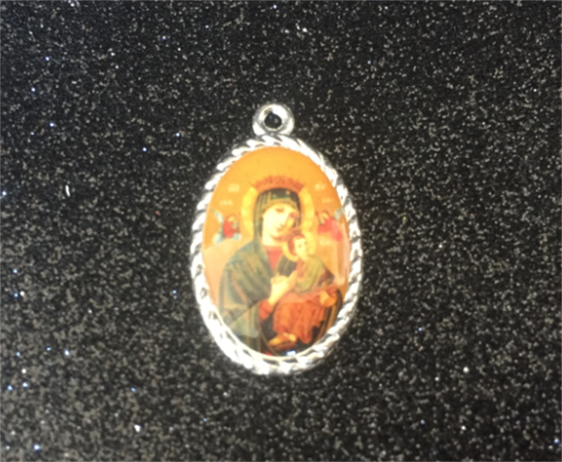 Pattern Crystal Holy Plate Jesus Virgin And Joseph Holy Family Statue Necklace Pendant