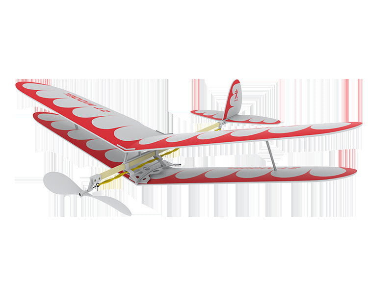 Double - wing rubber - powered aircraft