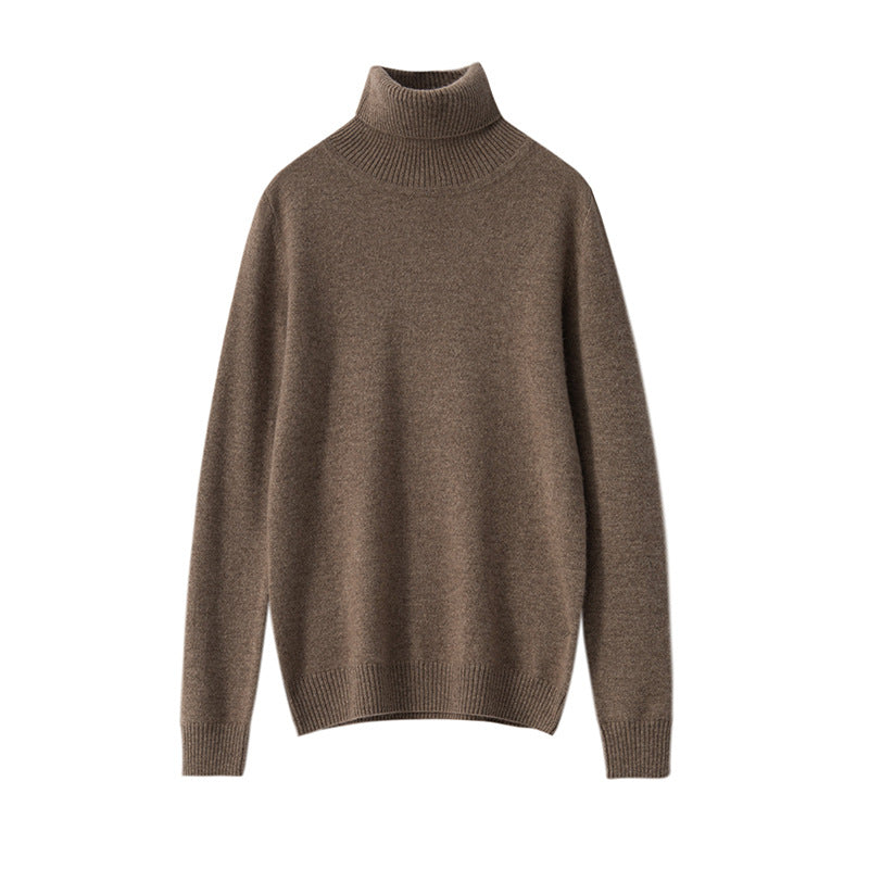 Pure Cashmere Sweater Women High Neck Knitted Bottoming Shirt