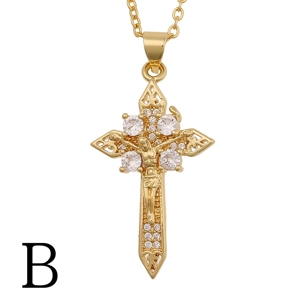 Simple Jesus Cross Pendant Geometric Exaggerated Trend Necklace