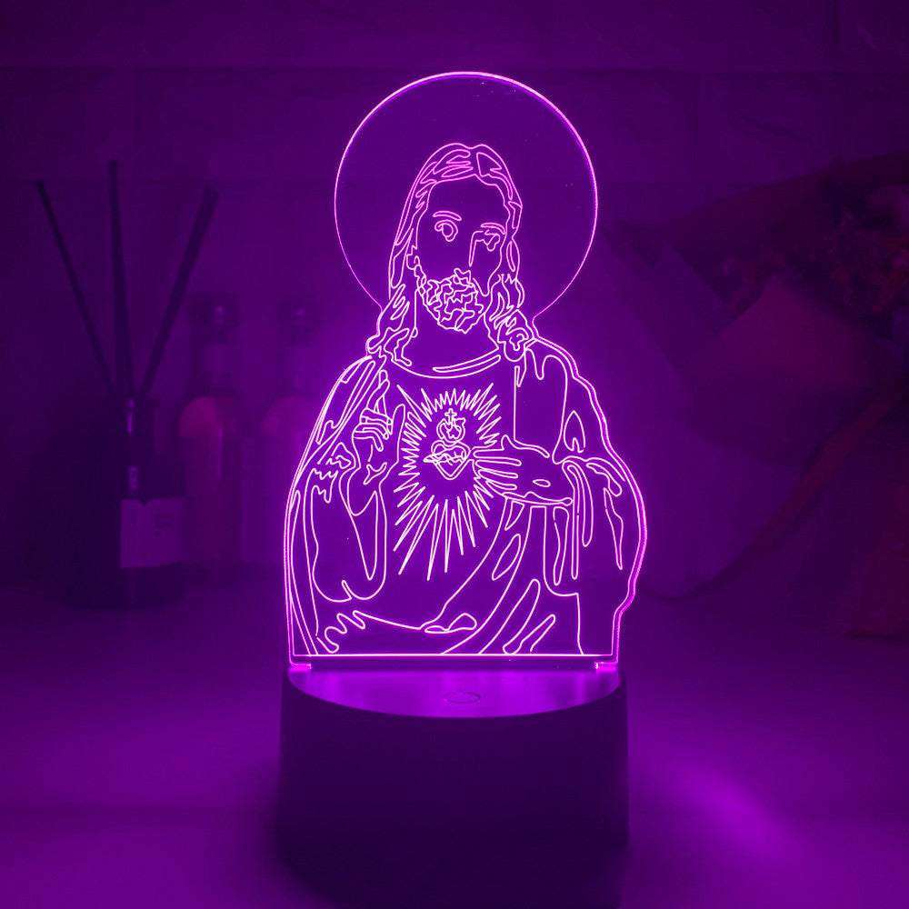 Western Jesus Our Lady Series 3DLED Touch Colorful Night Light