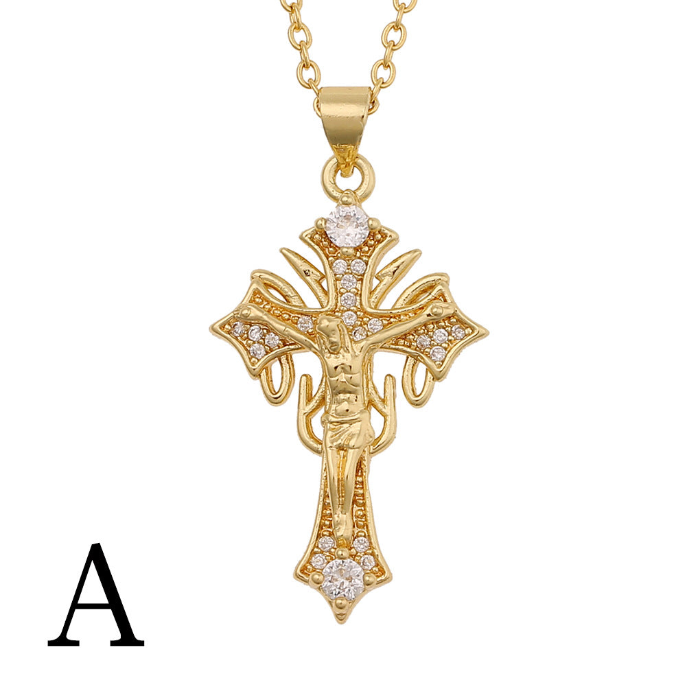 Simple Jesus Cross Pendant Geometric Exaggerated Trend Necklace