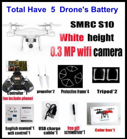 Sales Promotion WiFi 2MP Camera With S10 SMRC FPV Quadcopter Drone Helicopter UAV Micro Remote Control Toy RACER KIT Aircraft