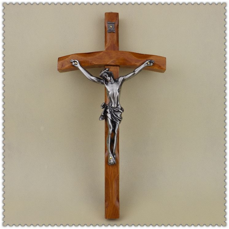 Solid wood alloy jesus cross