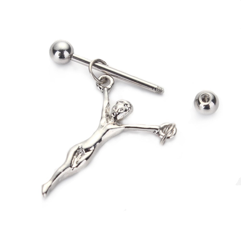 Fashion Personality Stainless Steel Jesus Nipple Ring