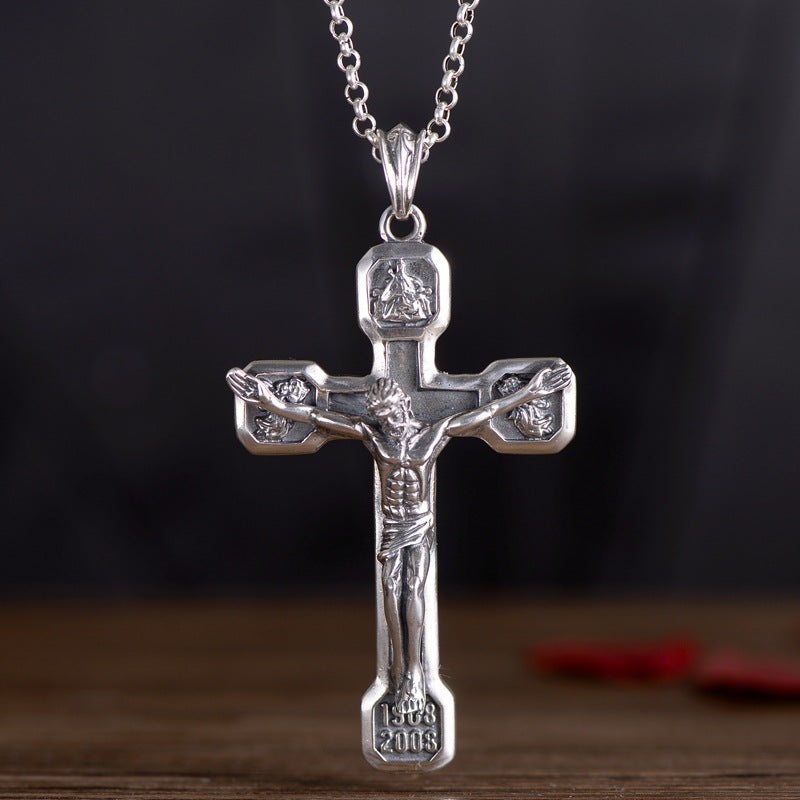 Jesus Cross Men's Pendant Silver Pendant