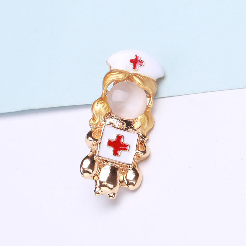 White Angel Brooch Creative Medical Staff Modeling Pin Fashion Accessories