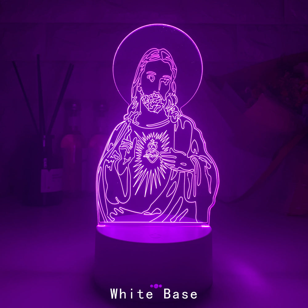 Western Jesus Our Lady Series 3DLED Touch Colorful Night Light