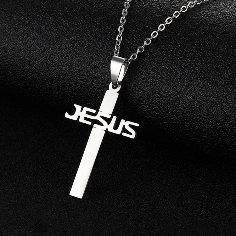 Stainless Steel Jesus Cross Pendant Cross Necklace