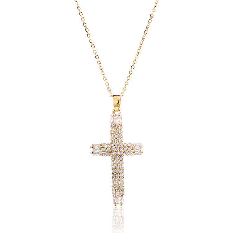 Jesus Cross Necklace Pendant INS Clavicle Chain Versatile Personality