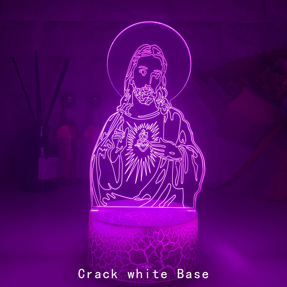 Western Jesus Our Lady Series 3DLED Touch Colorful Night Light