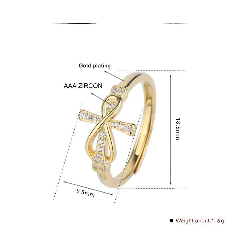 Amazon Hot Selling Micro Diamond Jesus Cross Ring