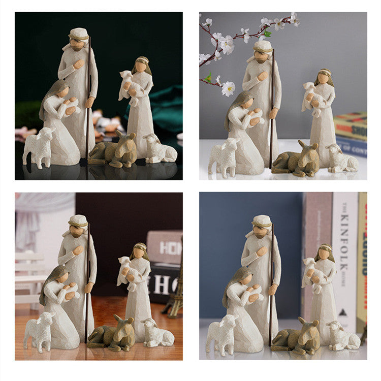 6-Piece Jesus Ornament Resin Crafts