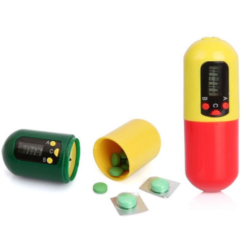 Mini Portable Alarm Pill Box Timer Electronic Timed Reminder Digital Medical kit Multifunction Medical Box Container