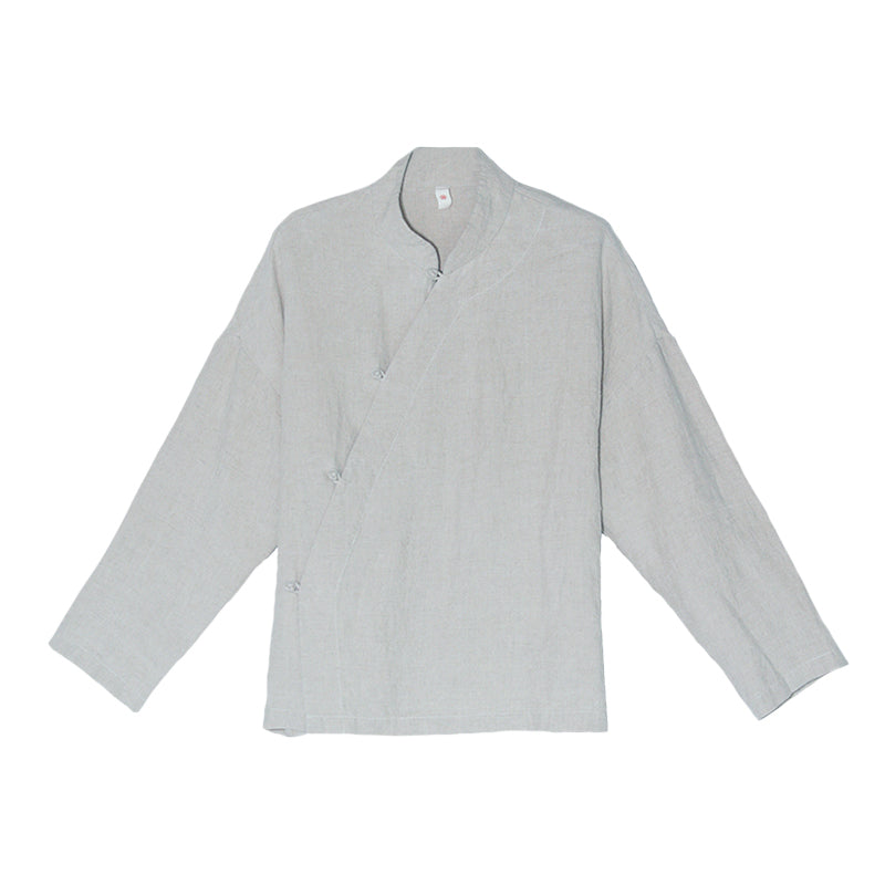 Hemp Plain Buttoned Top High Quality Retro Chinese Style Zen Tea Clothes Women