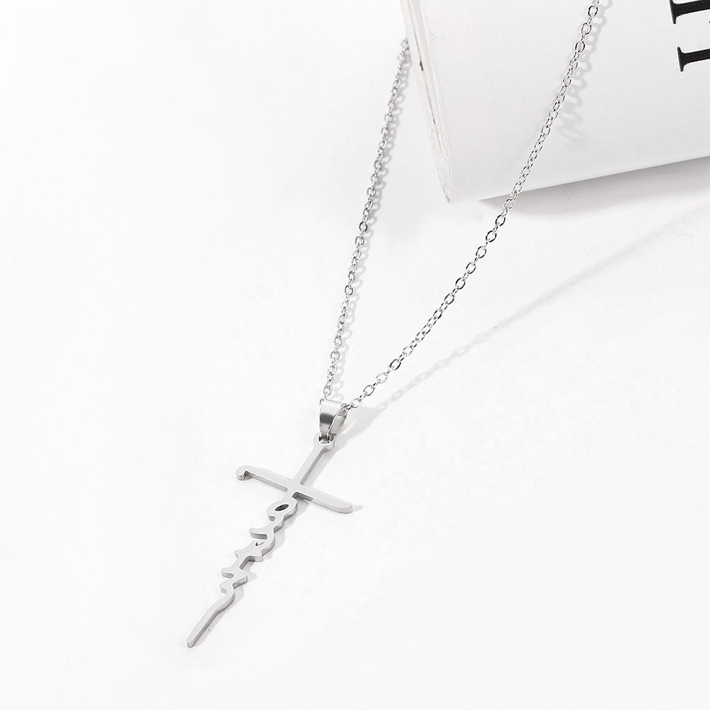 All-match Hip-hop Jumping Di Jesus Cross Necklace