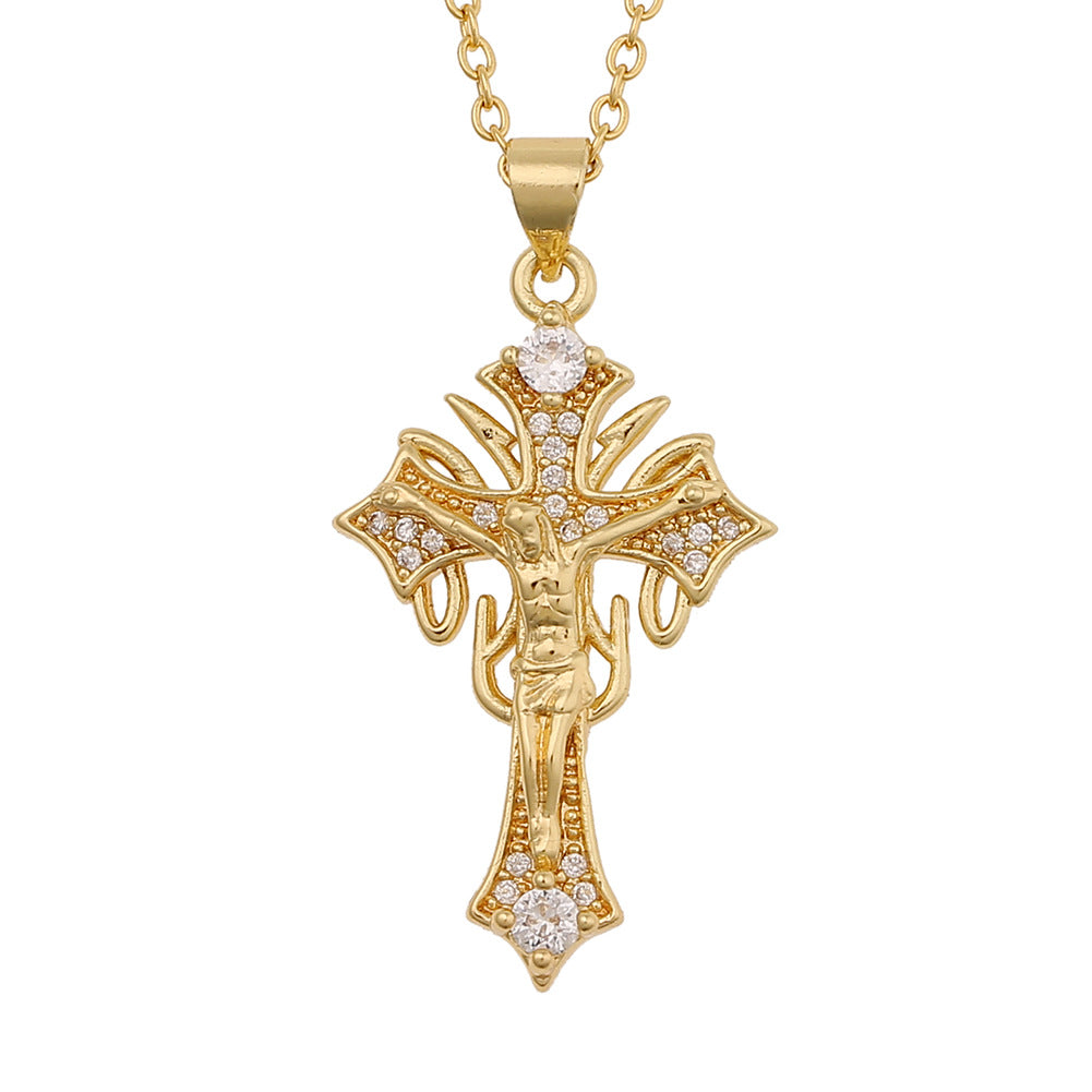 Simple Jesus Cross Pendant Geometric Exaggerated Trend Necklace