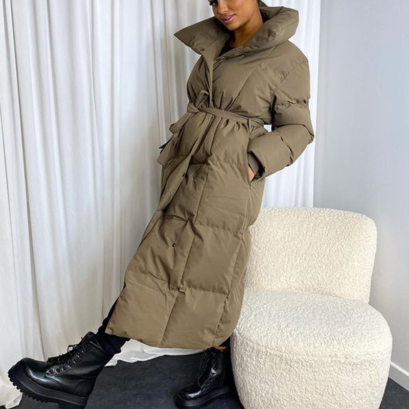 Malina Thick Loose Parkas Women Fashion Solid Covered Button