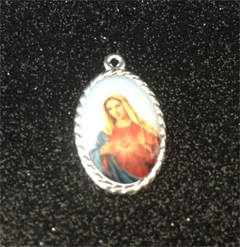 Pattern Crystal Holy Plate Jesus Virgin And Joseph Holy Family Statue Necklace Pendant