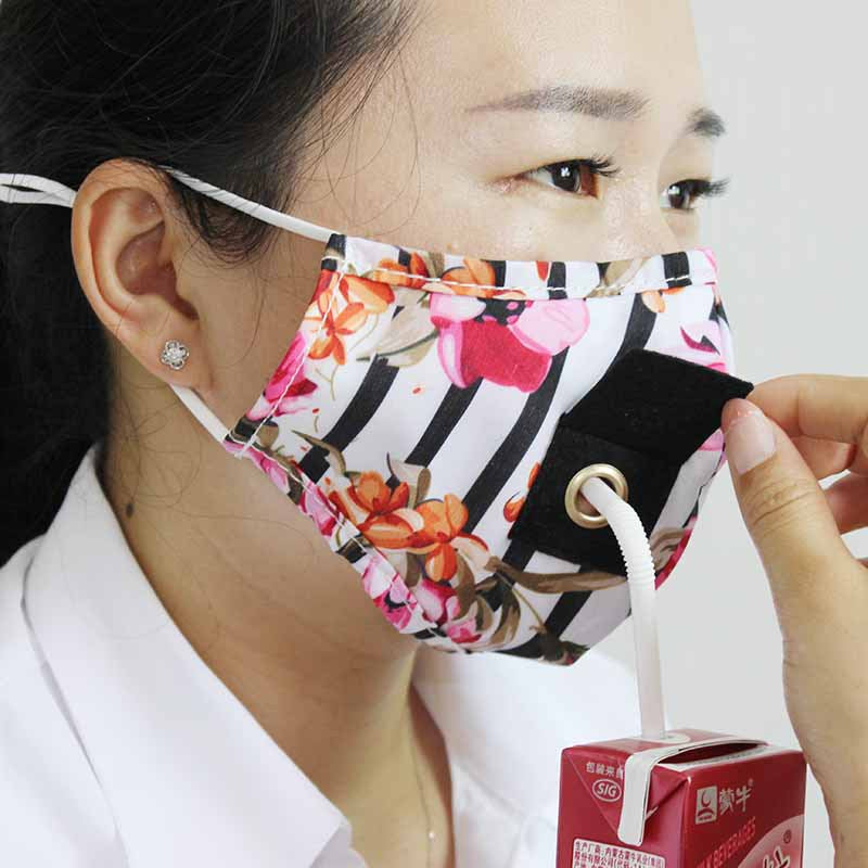 Men and women cotton invisible straw filter mask