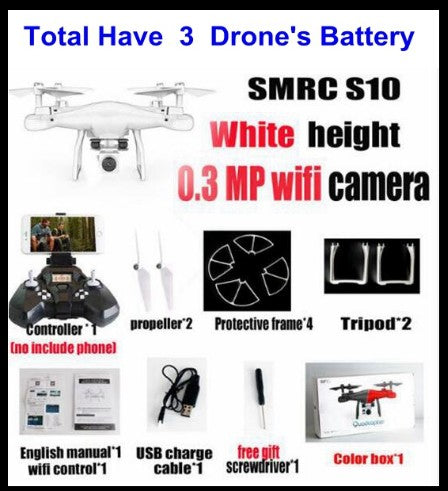 Sales Promotion WiFi 2MP Camera With S10 SMRC FPV Quadcopter Drone Helicopter UAV Micro Remote Control Toy RACER KIT Aircraft