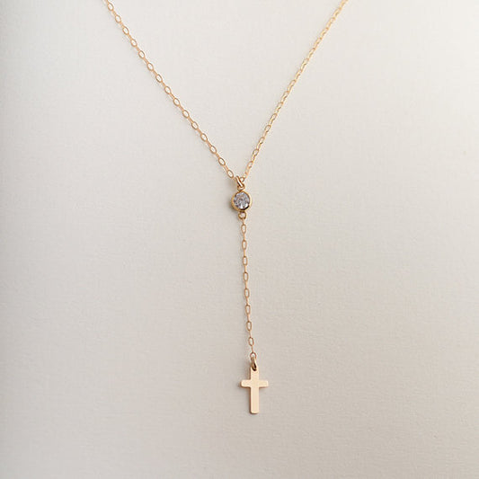 Jesus small cross pendant women's necklace