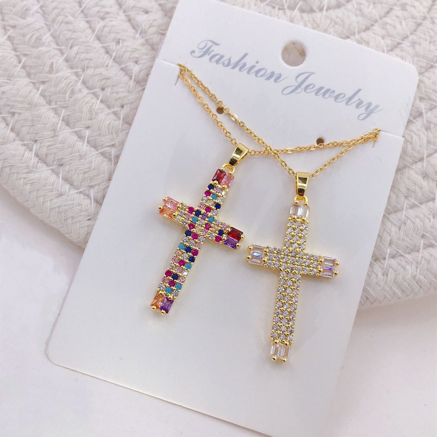 Jesus Cross Necklace Pendant INS Clavicle Chain Versatile Personality