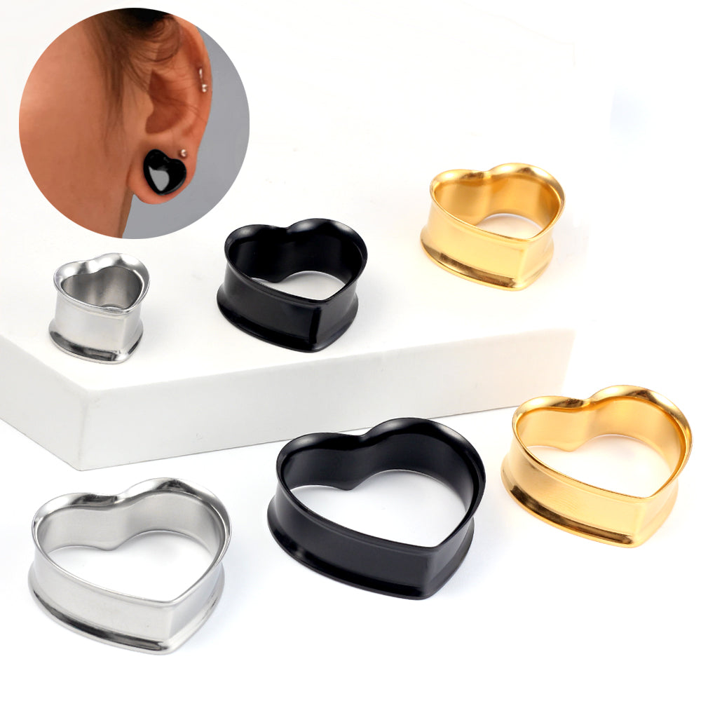 Love Ear Expansion European And American Silver Titanium Medical Steel Hollow Anti-allergy Ear