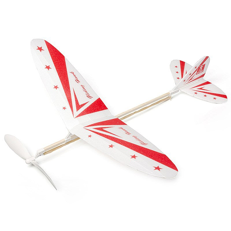 Double - wing rubber - powered aircraft