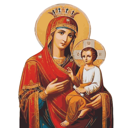 Virgin Mary & Baby Jesus - DIY Oil Painting on Canvas - Paint By Numbers