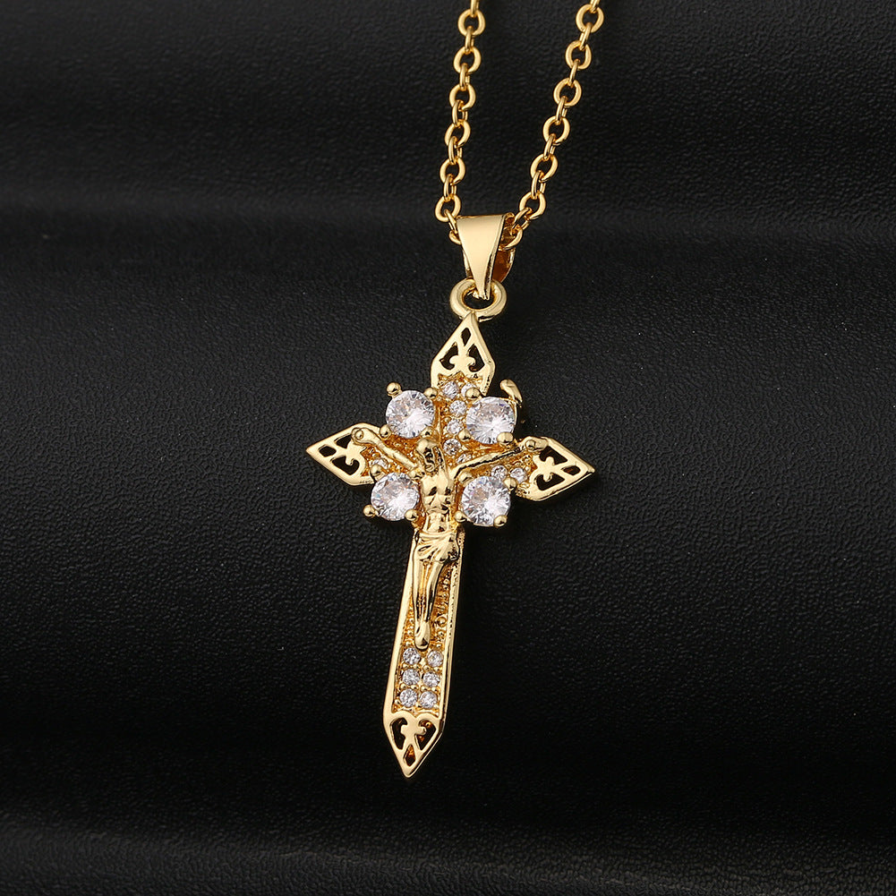 Simple Jesus Cross Pendant Geometric Exaggerated Trend Necklace