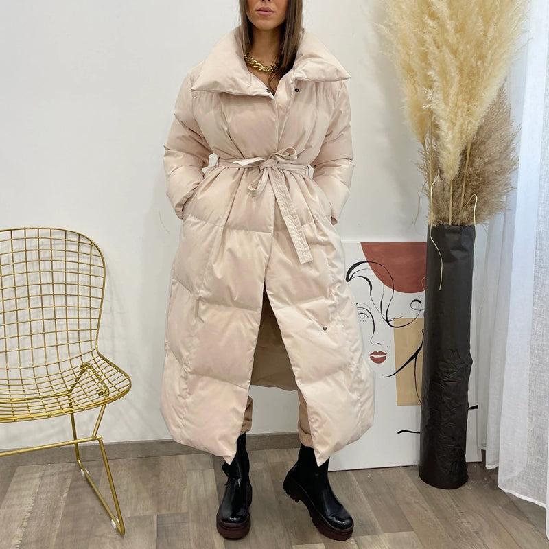 Malina Thick Loose Parkas Women Fashion Solid Covered Button