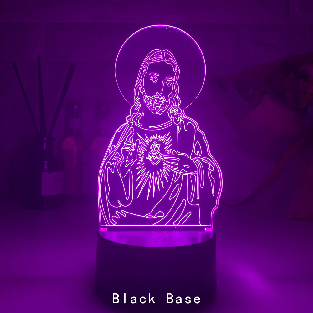 Western Jesus Our Lady Series 3DLED Touch Colorful Night Light