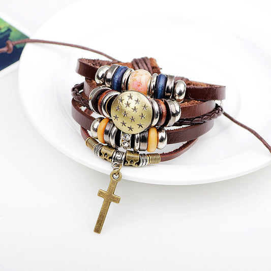 Fashionable Jesus Cross Braided Bracelet