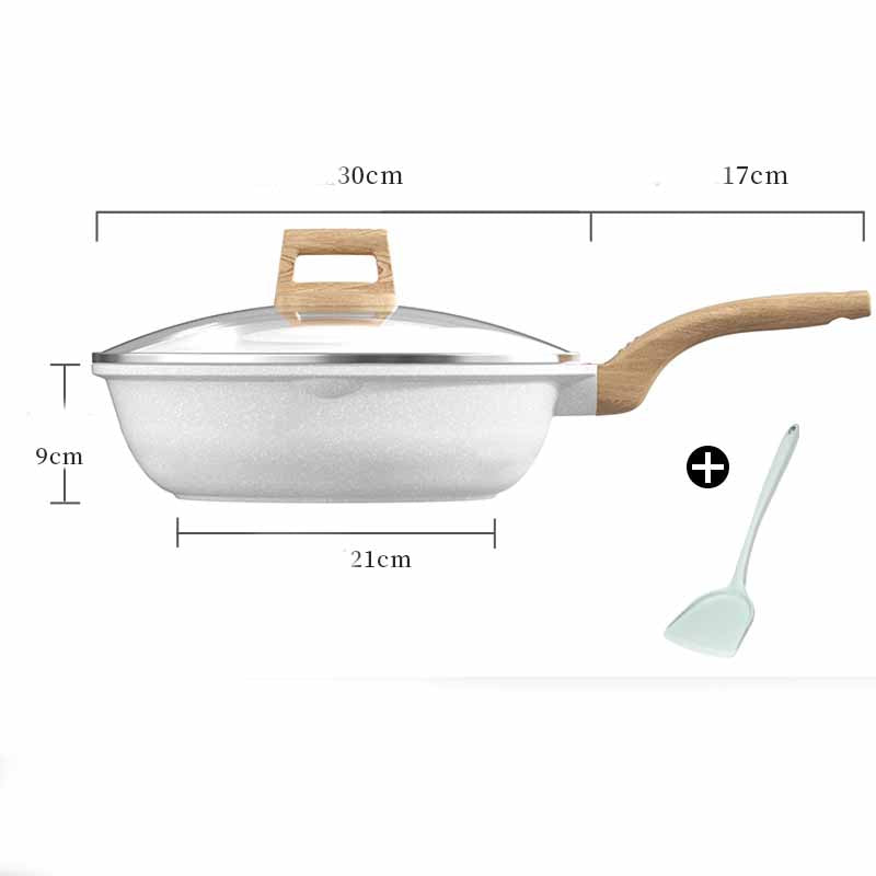 Household White Medical Stone Non-stick Pan