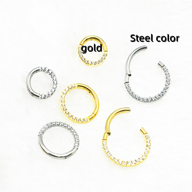 Medical Steel Micro Inlaid Zircon Nose Nail Nose Ring