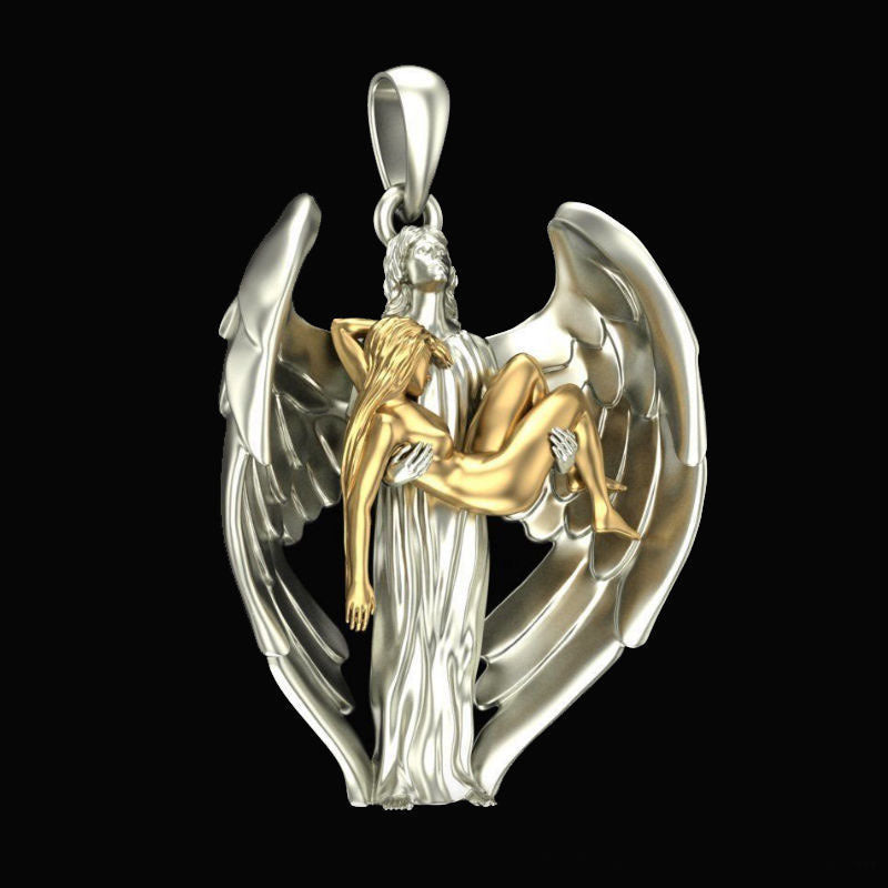 Vintage Jesus Wings Redemption Men's Necklace