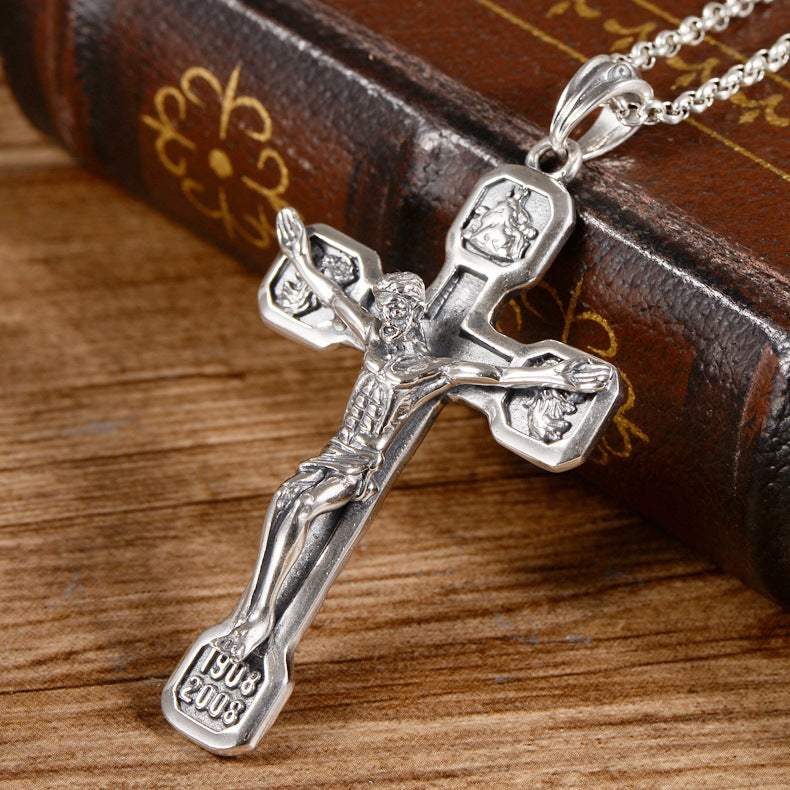 Jesus Cross Men's Pendant Silver Pendant