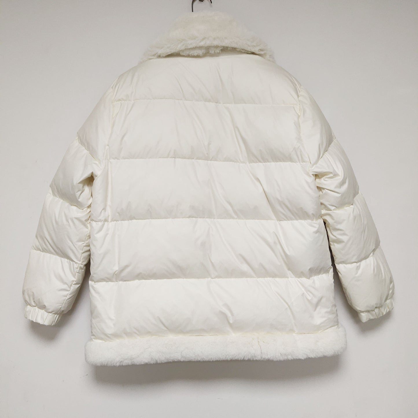 New Fashion Fur Collar Stitching White Temperament Commuter Stand-up Collar Down Jacket Women