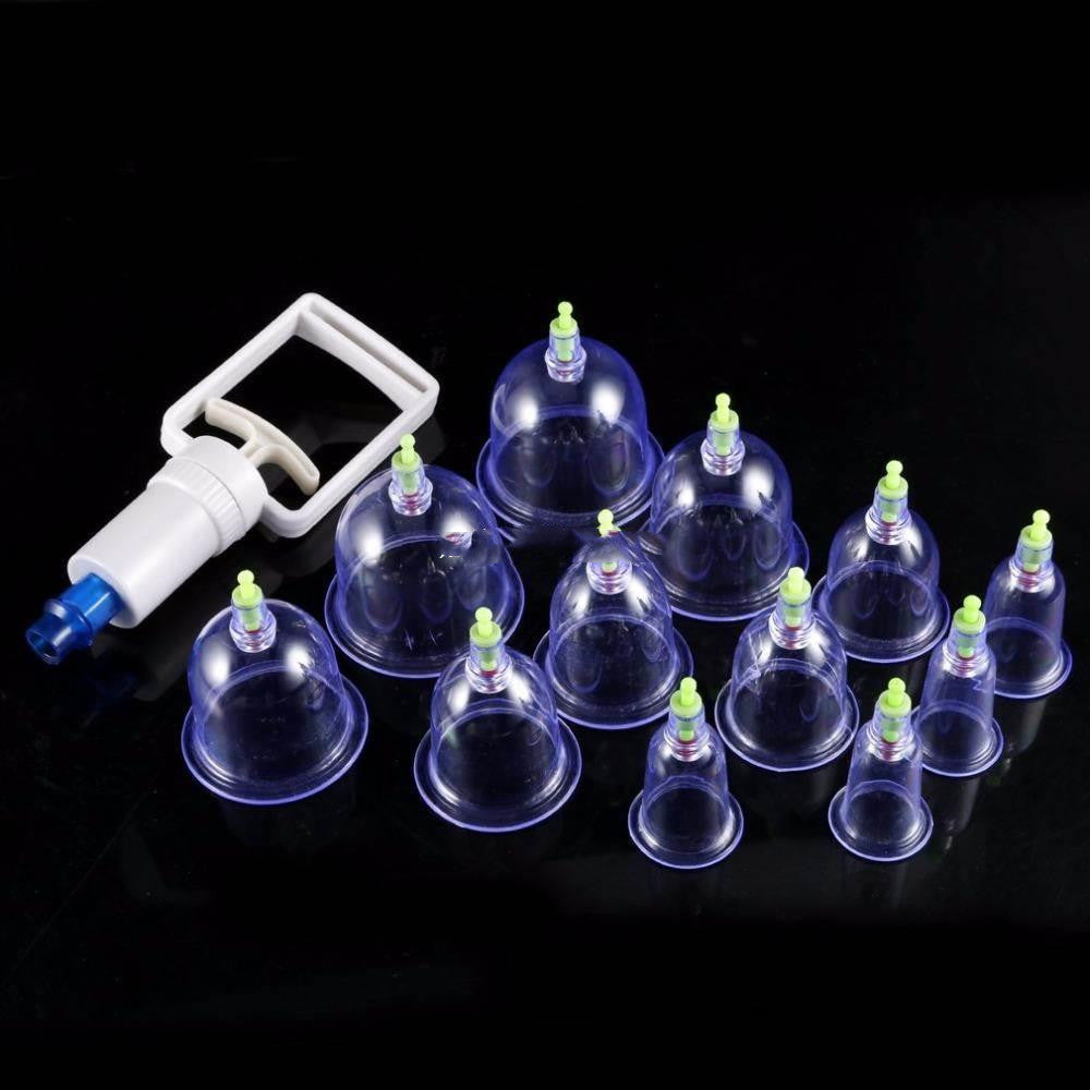 12 Pc Set Medical Vacuum Cupping With Suction Pump Suction T