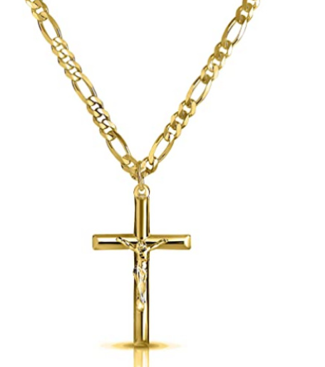 Simple Cross  Figaro Necklace Easter Jesus Pendant Clavicle Chain