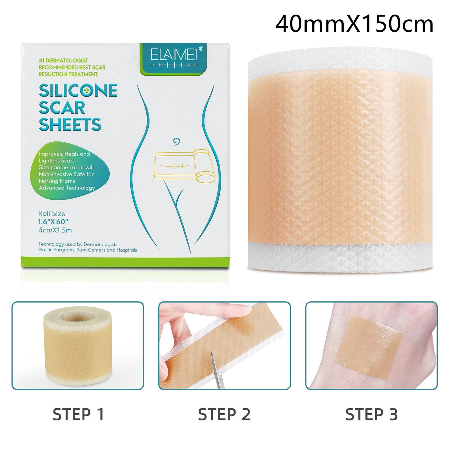 Silicone Gel Patch Removal Scar Stickers Medical Treatment Sheet Tape Efficient Surgery Cover Skin Repair Acne Trauma Burn Scar Silicone Gel Patch Removal Scar Stickers Medical Treatment Sheet Tape