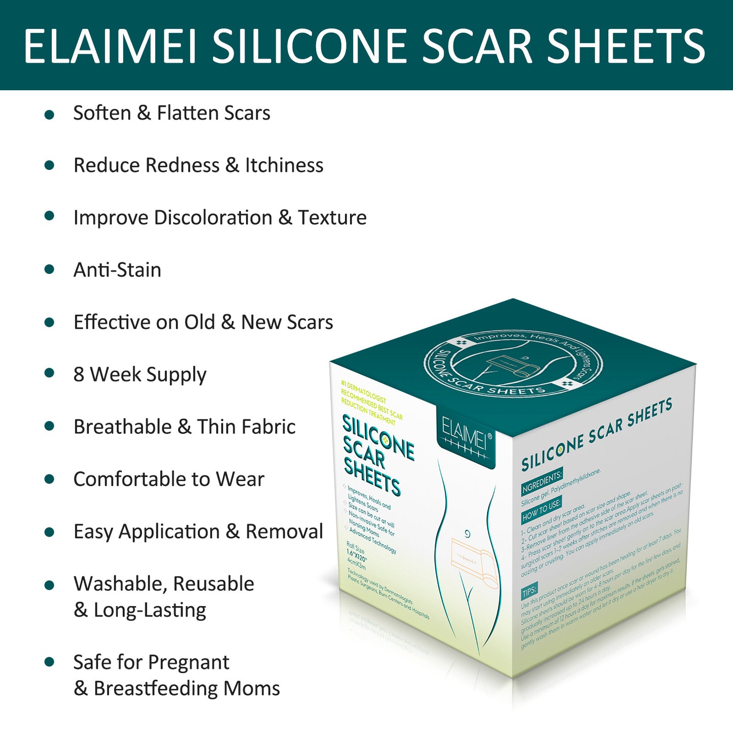 Silicone Gel Patch Removal Scar Stickers Medical Treatment Sheet Tape Efficient Surgery Cover Skin Repair Acne Trauma Burn Scar Silicone Gel Patch Removal Scar Stickers Medical Treatment Sheet Tape