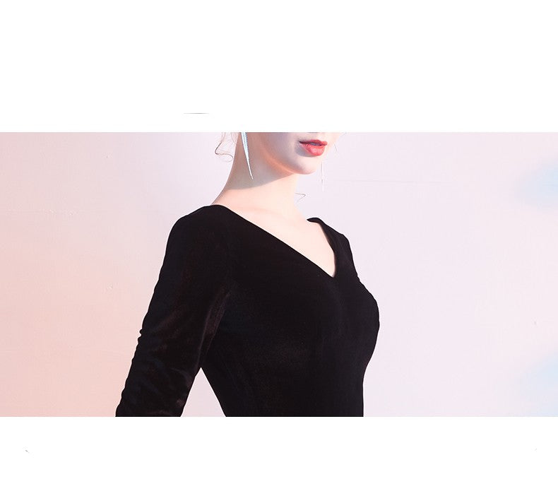 Black Evening Dress Women Noble Elegant And Slim