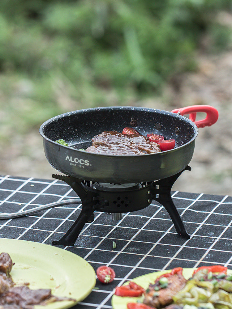 Alocs Medical Stone Color Non-stick Pan Household Outdoor Folding Small Single Pan Frying Pan Non-stick Pan Frying Pan